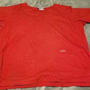 Landau Red Scrub Top
